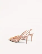 Valentino Vlogo Signature Slingback Calfskin Pump With Jewel Logo 80Mm - Image 4
